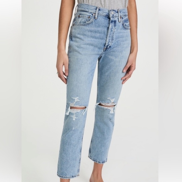 Agolde Riley High Rise Straight Leg Crop Jeans Size 29 - Picture 1 of 9